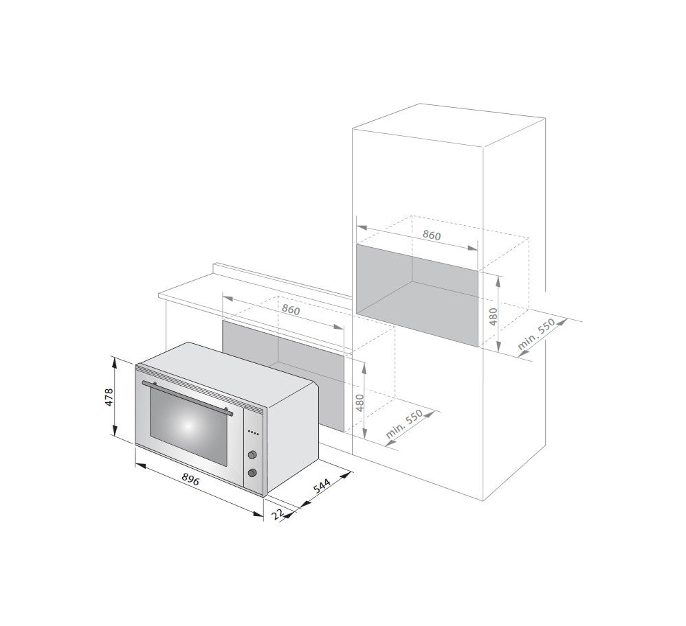 De Longhi DLM90XED Design Electric oven cm 90 h 48 - stainless steel |  Vieffetrade