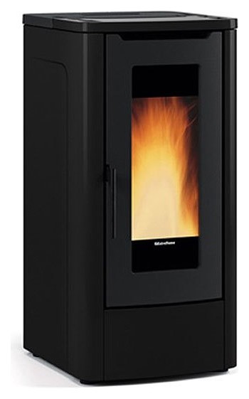 Extraflame Nordica TEOREMA - NERO 1284102 Ventilated pellet stove 10.0 kw -  287 m³ heated - black - steel top coating in majolica | Vieffetrade