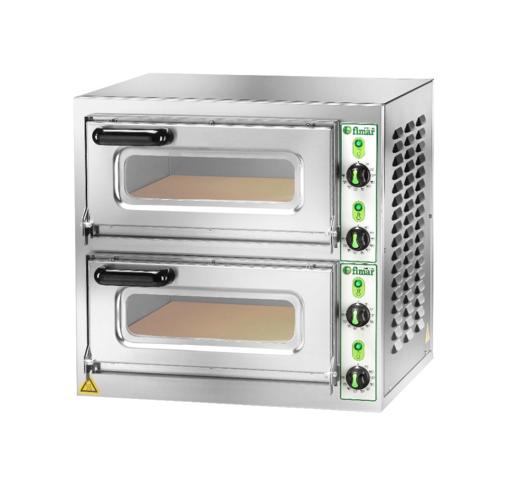 Fimar MICROV2C 2-chamber pizza oven - stainless steel | Vieffetrade