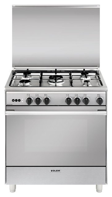 Glem U865VI Unica Enfoque cocina cm. 80 x 60 - 5 quemadores de acero  inoxidable - 1 horno a gas | Vieffetrade