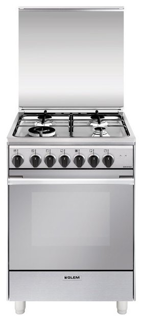 Glem U664MI Unica Kitchen from accosto cm. 60 x 60 - inox 4 fires - 1  electric oven | Vieffetrade