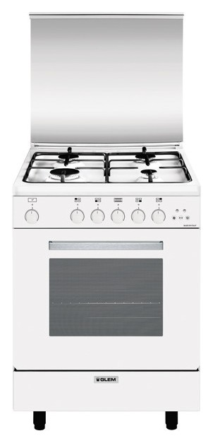 Glem A664VX Alpha Kitchen from accosto cm. 60 x 60 - white 4 fires - 1 gas  oven | Vieffetrade
