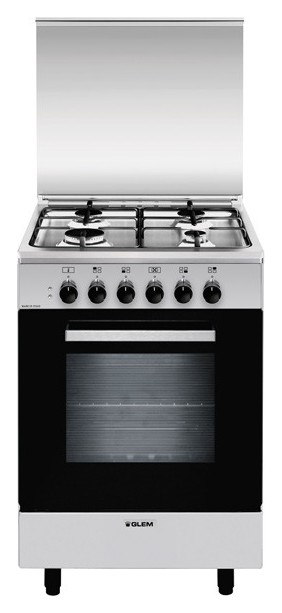 Glem A554MI6 Alpha Approach kitchen cm. 53 x 50 - 4 burner stainless steel  - 1 electric oven | Vieffetrade