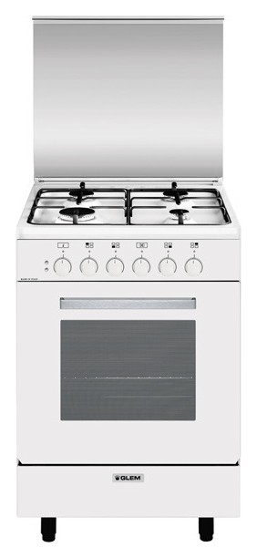 Glem A554MX6 Alpha Kitchen cm. 53 x 50 - white 4 fires - 1 electric oven |  Vieffetrade