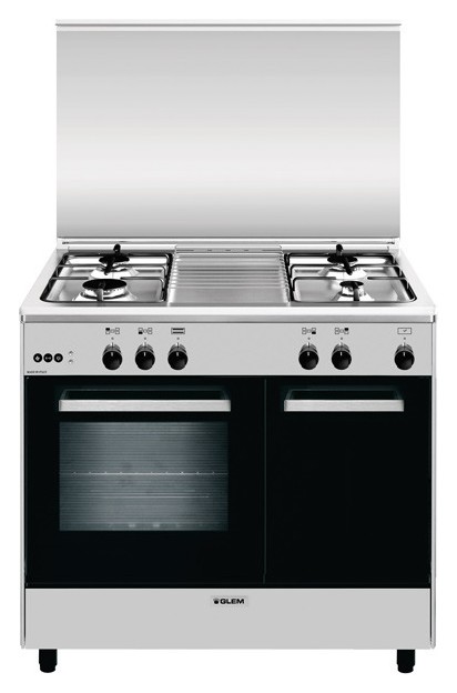 Glem AR964VI Alpha Kitchen from accosto cm. 90 x 60 - inox 4 fires - 1 gas  oven - cylinder holder | Vieffetrade