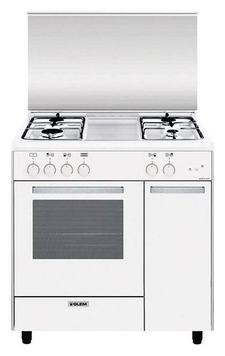 Glem AS854GX Alpha Approach kitchen cm. 80 x 50 - white 4 burners - 1 gas  oven - cupboard | Vieffetrade
