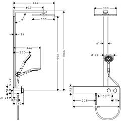 Hansgrohe 27364000 Raindance E 300 Wall-mounted shower column with ...