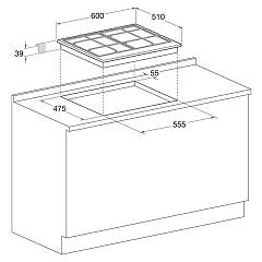 Hotpoint Ariston PCN 640 T (AV)R/HA PCN640TAVR Gas cooking top cm. 60 -  oath | Vieffetrade