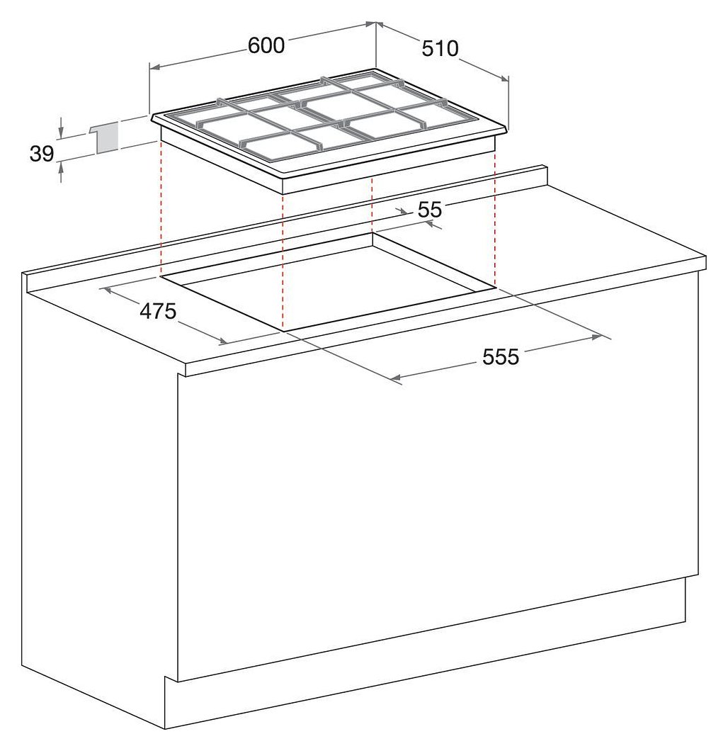 Hotpoint Ariston PCN 640 T (AV)R/HA PCN640TAVR Cuisson au gaz top cm. 60 -  serment | Vieffetrade