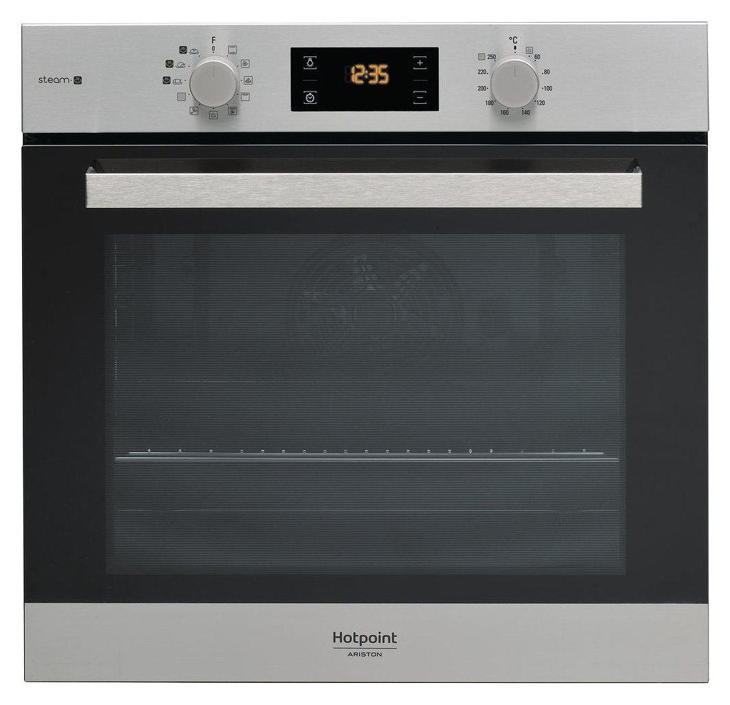 Hotpoint Ariston FA3S 844 P IX HA Pyrolytic steam combined oven cm. 60 -  stainless steel / black glass | Vieffetrade