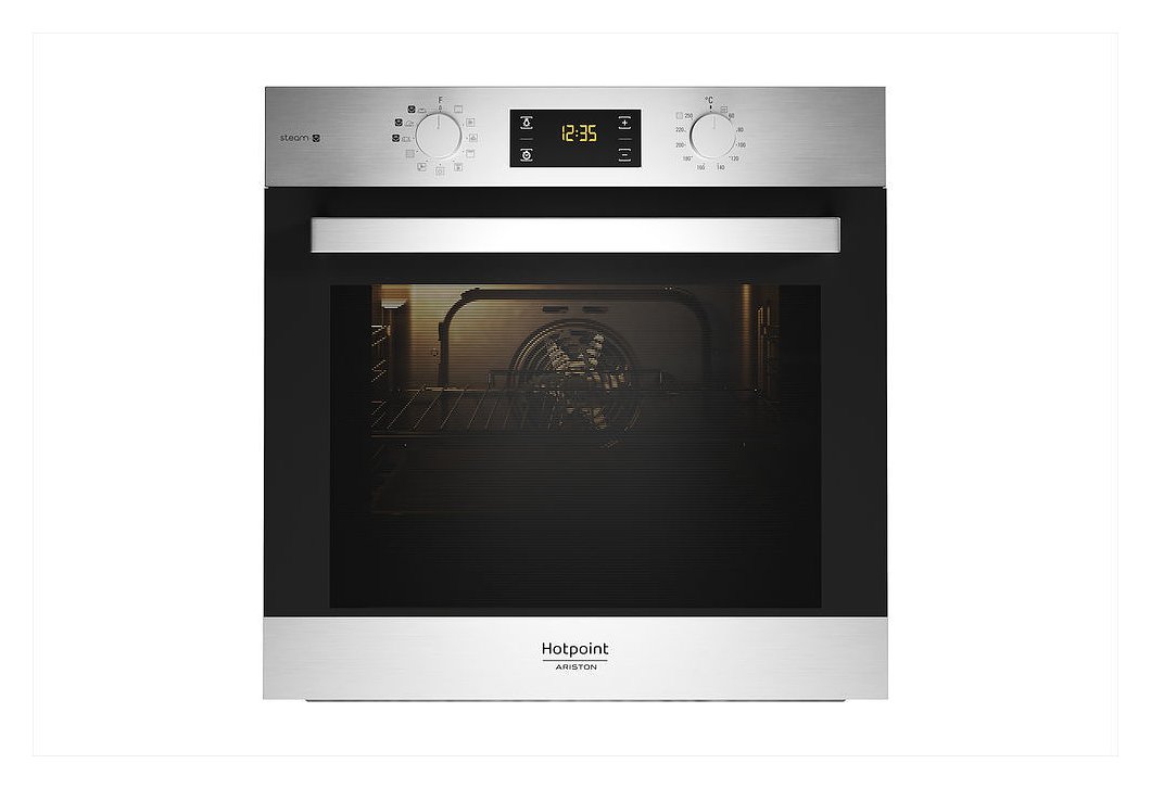 Hotpoint Ariston FA3S 844 P IX HA Pyrolytic steam combined oven cm. 60 -  stainless steel / black glass | Vieffetrade