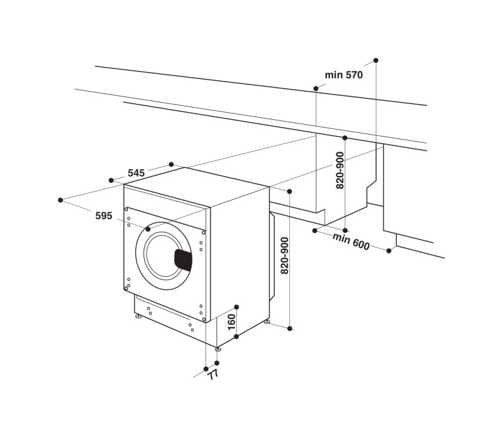 Hotpoint Ariston BI WDHG 861484 EU Laveuse sécheuse cm. 60 - capacité de  lavage 8 kg - capacité de séchage 6 kg - blanc | Vieffetrade