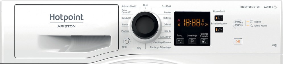 Hotpoint Ariston NF723WKITN Machine à laver cm. 60 - capacité 7 kg - blanc  | Vieffetrade