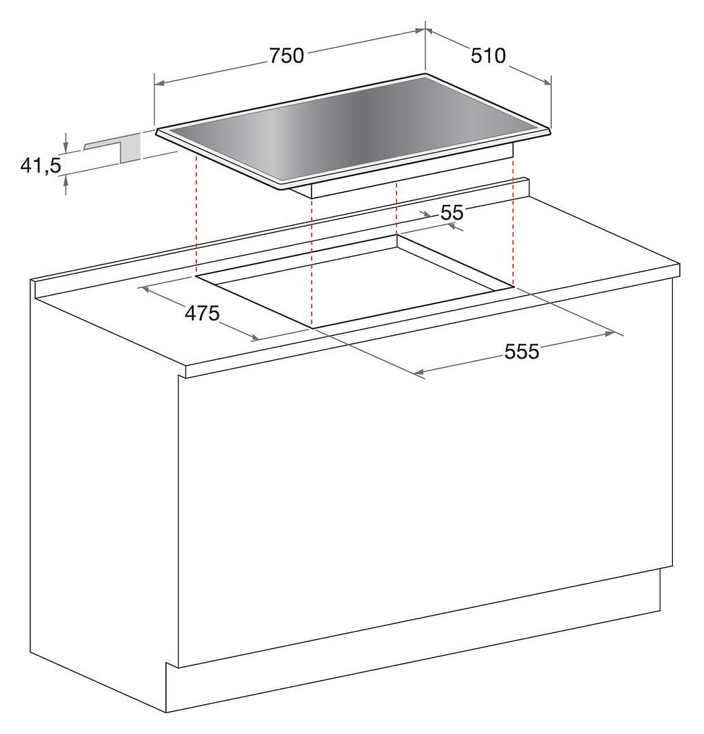 Hotpoint Ariston FTGHG 751 D/HA(BK) Gasherd cm. 75 - schwarzes glas |  Vieffetrade