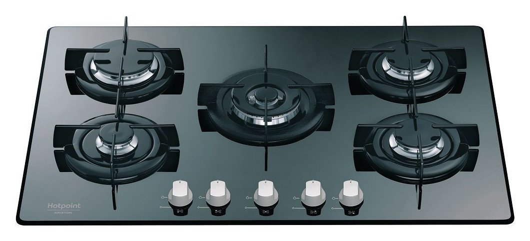Hotpoint Ariston DD 752 W/HA(MR) Cristallo Gas hob cm. 75 - black mirror  glass | Vieffetrade