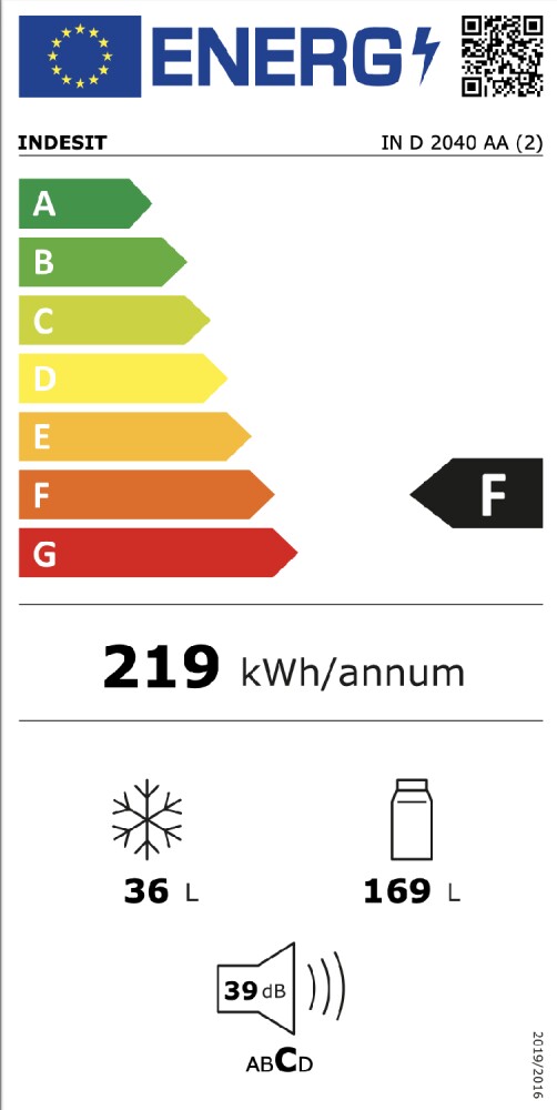 Indesit IN D 2040 AA Réfrigérateur avec congélateur cm. 54 - h. 145 - 202  lt - blanc | Vieffetrade