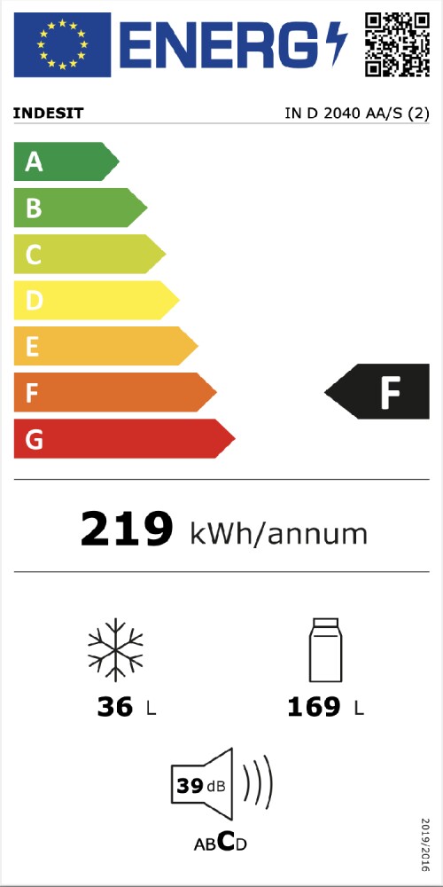 Indesit IN D 2040 AAS IN D 2040 AA/S Hladilnik z zamrzovalnikom cm. 54 - h.  145 - 202 l - bela | Vieffetrade