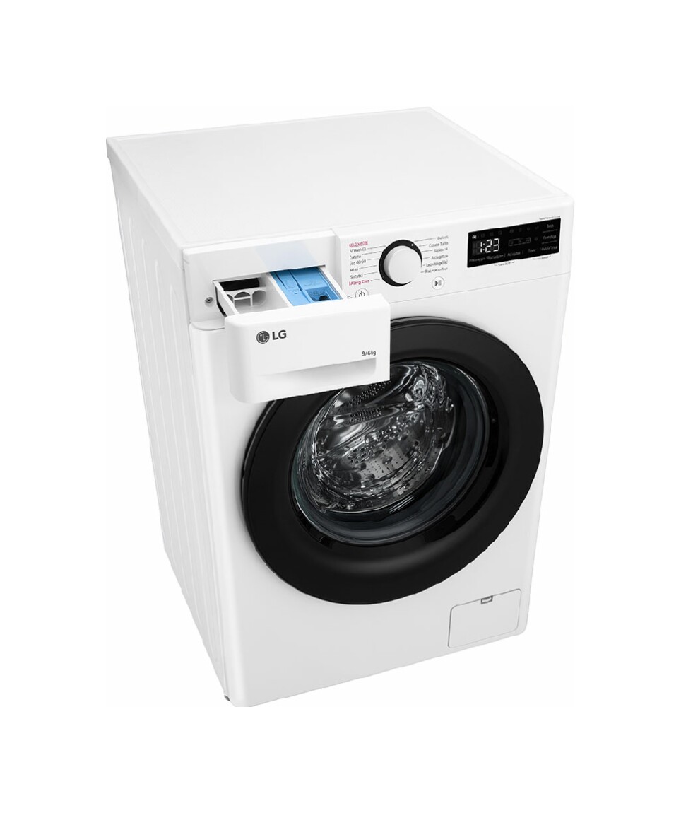 Lave-linge Séchant LG AI DD 9/6 Kg – Classe D, 1400 Tours, Lavage Vapeur, Moteur Direct Drive – Économe Et Intelligent