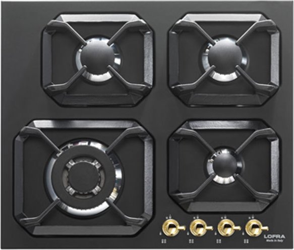 Lofra HRNM6G0 29210223 Dolce Vita Ottone Cooking top cm. 60 - black matt 4  fires | Vieffetrade