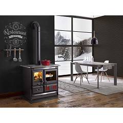 Nordica ROSA L 7015185 Wooden cooking hot air natural convection 8 kw -  black anthracite steel covering | Vieffetrade