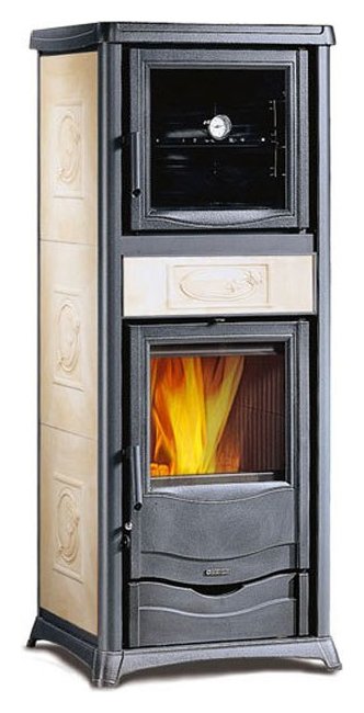 Nordica TERMOROSSELLA PLUS FORNO DSA 7117368 Termostufe Wood stove for  water heating 14 kw - liberty antique parchment - majolica cladding |  Vieffetrade