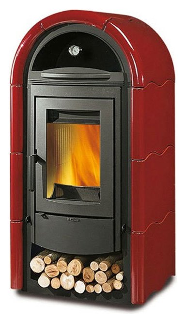 Nordica STEFANY FORNO BII 7113430 Wood stove hot air natural convection 11  kw - bordeaux majolica coating | Vieffetrade
