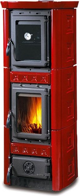 Nordica GAIA FORNO 7116400 Wood stove hot air natural convection 6 kw -  bordeaux majolica coating | Vieffetrade