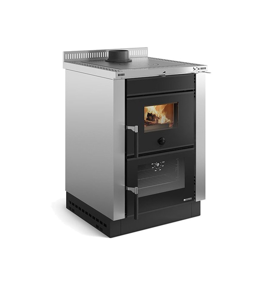 Nordica VICENZA EVO - INOX 7016101 Wood stove 6.00 kw - 172 m³ heated -  stainless steel - crystal and satin stainless steel coating | Vieffetrade