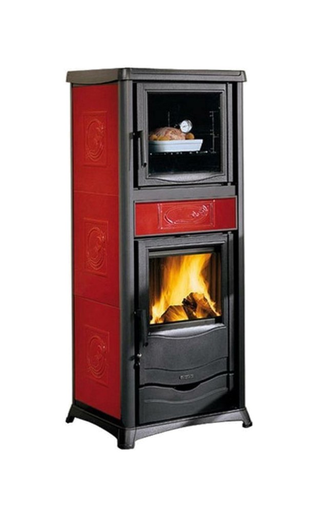 Nordica TERMOROSSELLA PLUS FORNO DSA 4.0 7117361 Wood-burning thermo-stove  with 11.1 kw - 318 m³ heatable oven - bordeaux | Vieffetrade