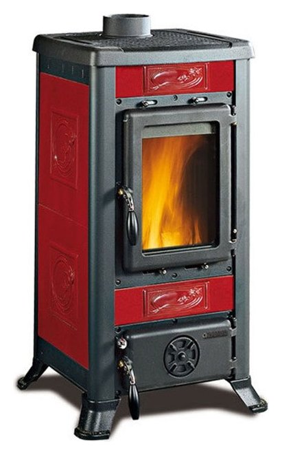 Nordica FULVIA 7111450 Wood stove hot air natural convection 6 kw -  bordeaux liberty majolica coating | Vieffetrade