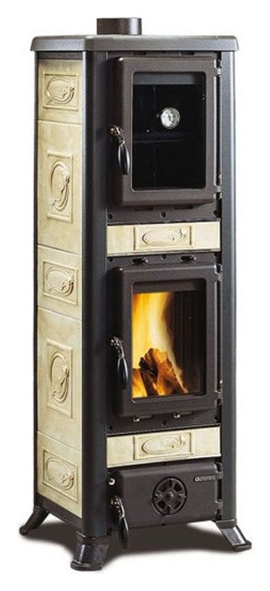 Nordica FULVIA FORNO 7111598 Wood stove hot air natural convection 6 kw -  antique liberty parchment majolica coating | Vieffetrade