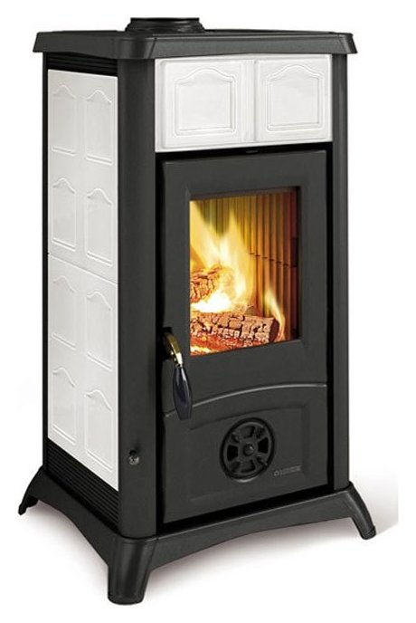 Nordica GEMMA 7111603 Wood stove hot air natural convection 6 kw - elegance  bianco infinity majolica coating | Vieffetrade