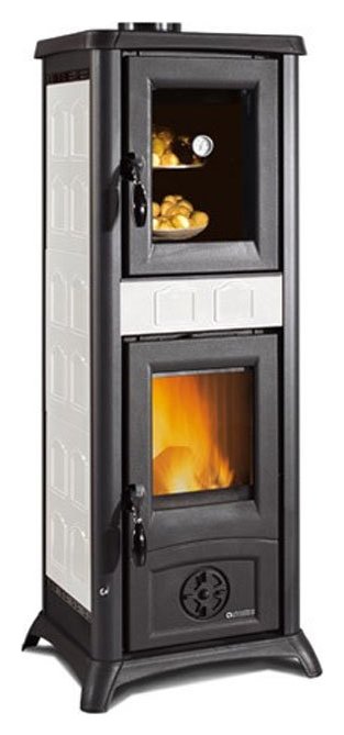 Nordica GEMMA FORNO 7111703 Wood stove hot air natural convection 7 kw -  elegance bianco infinity majolica covering | Vieffetrade