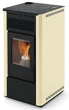 Phebo Stufe AURORA AVORIO Airtight pellet stove with superior smoke output  9 kw - ivory metal coating | Vieffetrade