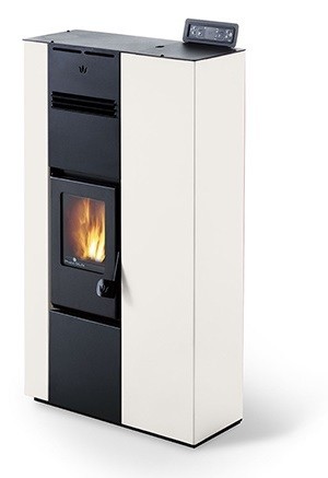 Phebo Stufe FENICE BIANCA Hot air pellet stove with canalized flue outlet  above 9 kw - white metal coating | Vieffetrade