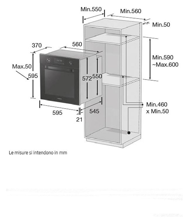 Samsung NV70K2340RB/ET NV70K2340RB Avant Multifunction oven cm. 60 - black  | Vieffetrade