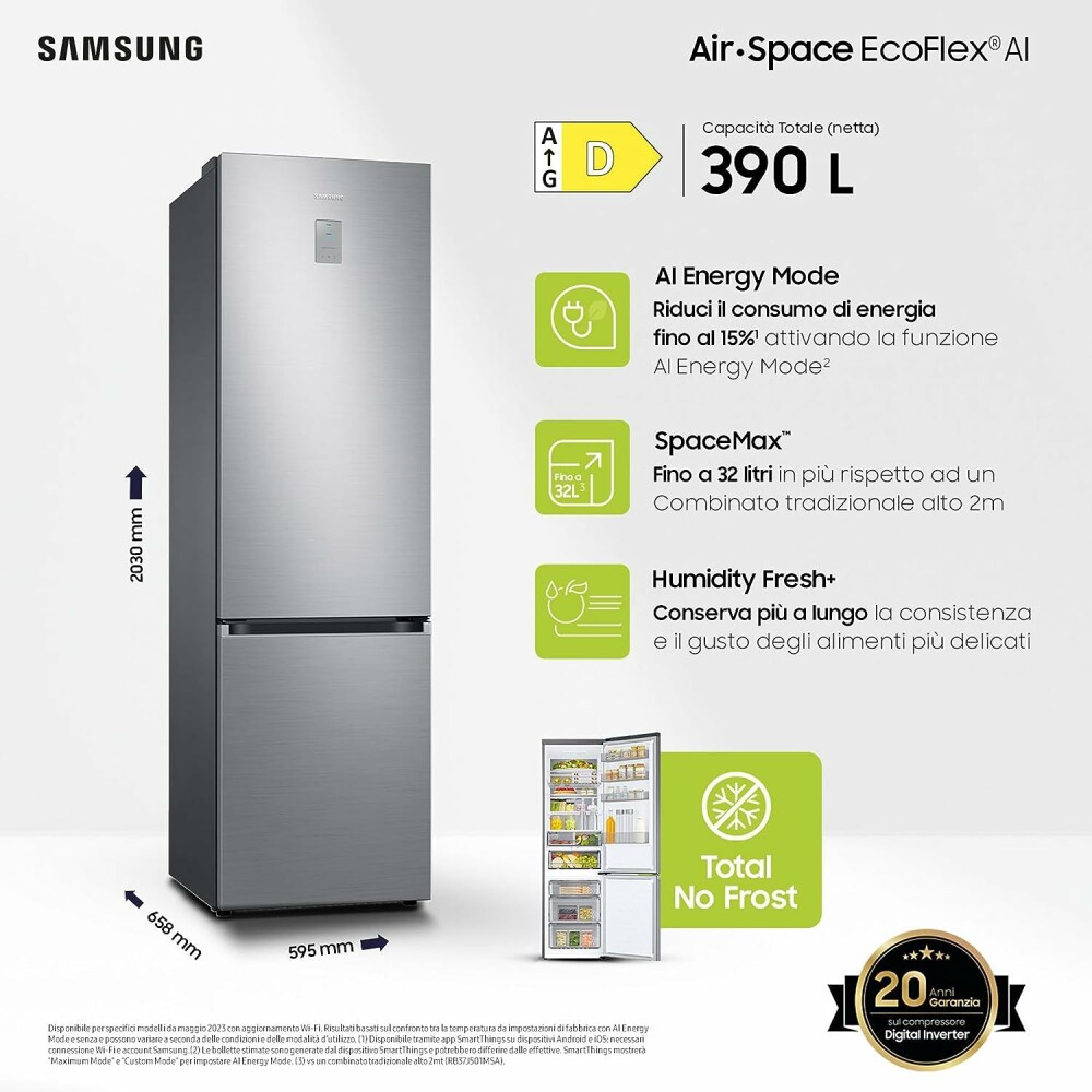 Samsung RB38C776DS9/EF Ecoflex Freistehender kühlschrank mit