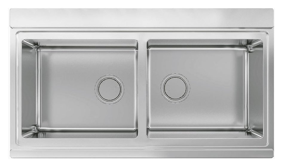 Smeg LRX902 Mira Built-in sink cm. 90 - inox brushed 2 tanks 