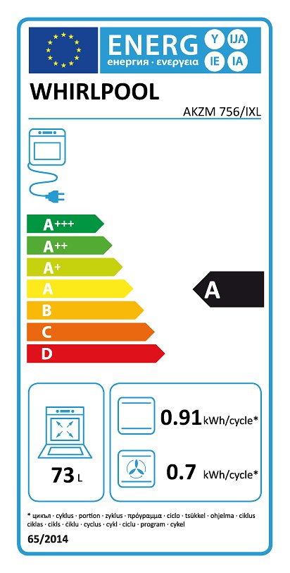 Whirlpool AKZM 756IXL AKZM 756/IXL Ambient Horno eléctrico empotrado cm. 60  - acero inoxidable | Vieffetrade