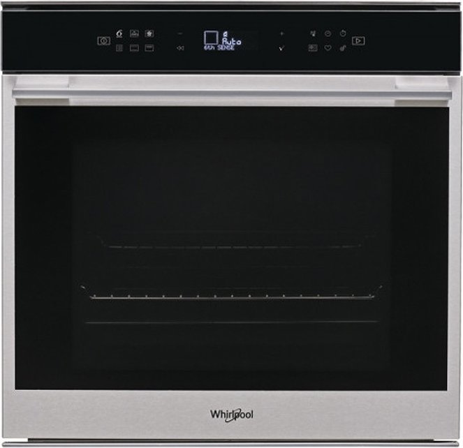 Whirlpool W7 OM4 4S1 P W Collection 60 cm pyrolytic electric oven -  stainless steel and black glass | Vieffetrade